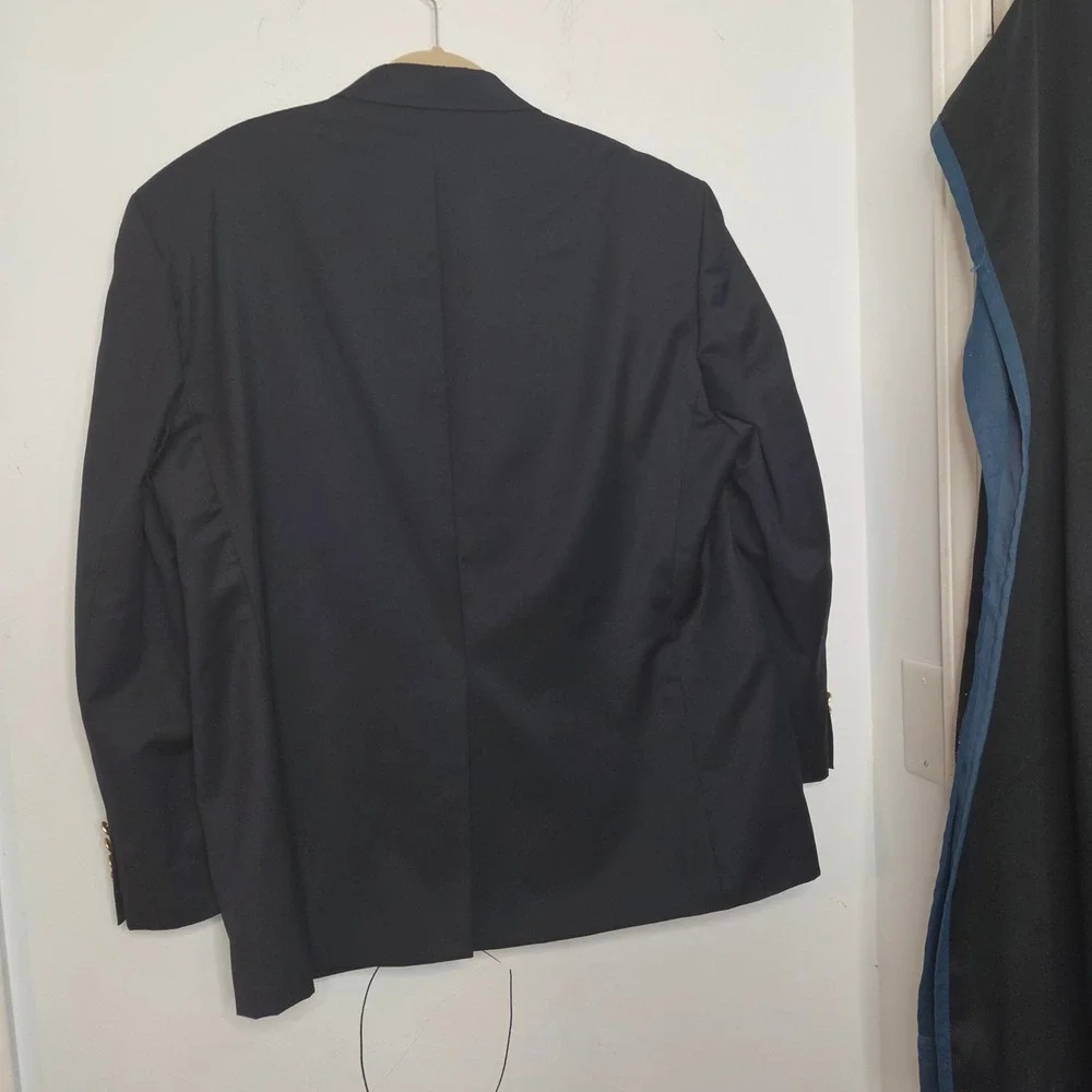 Lauren Ralph Lauren Mens 44S Navy Blue‎ Wool Blazer Gold Crest Buttons